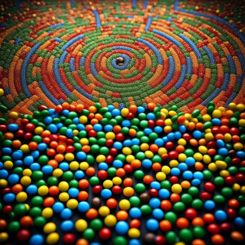 Hyperrealistic M&M Candy Maze