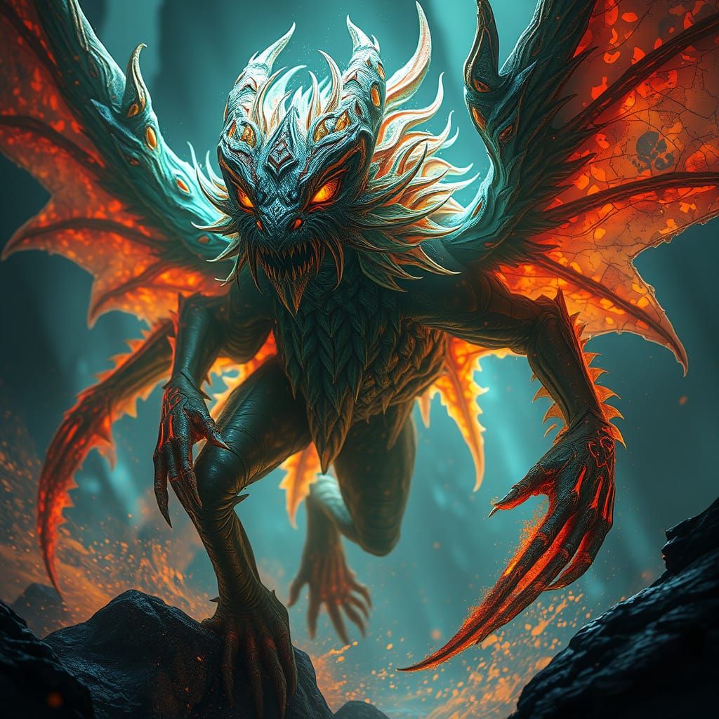 Fairy Tale Creatures Concept Art in Orange and Teal