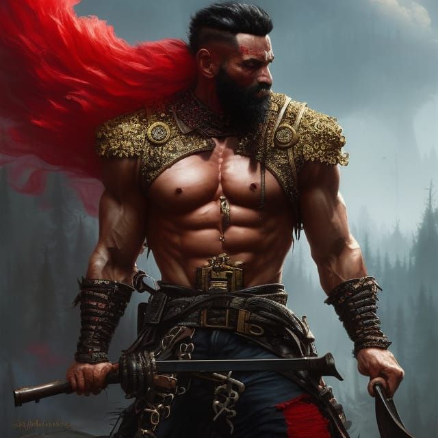 Pirate Monster in Abandoned Town: Digital Painting