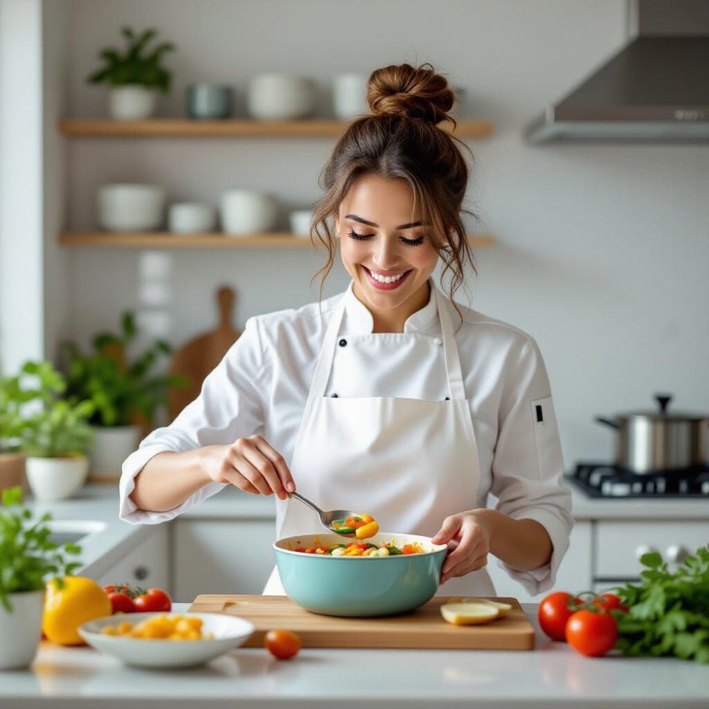 Joyful Cooking in Bright Studio Food Photography