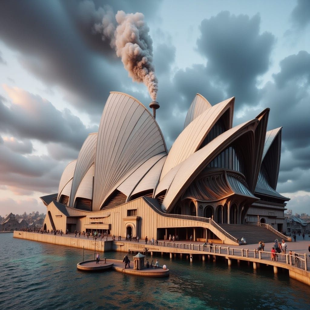 Whimsical Sydney Opera House in Wonky Style