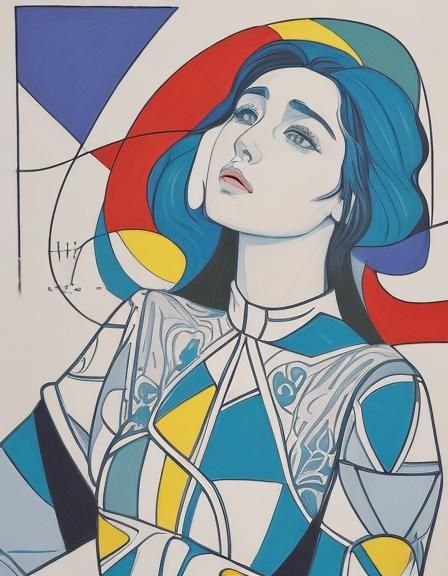 Woman in Galician Fauvism Style Art