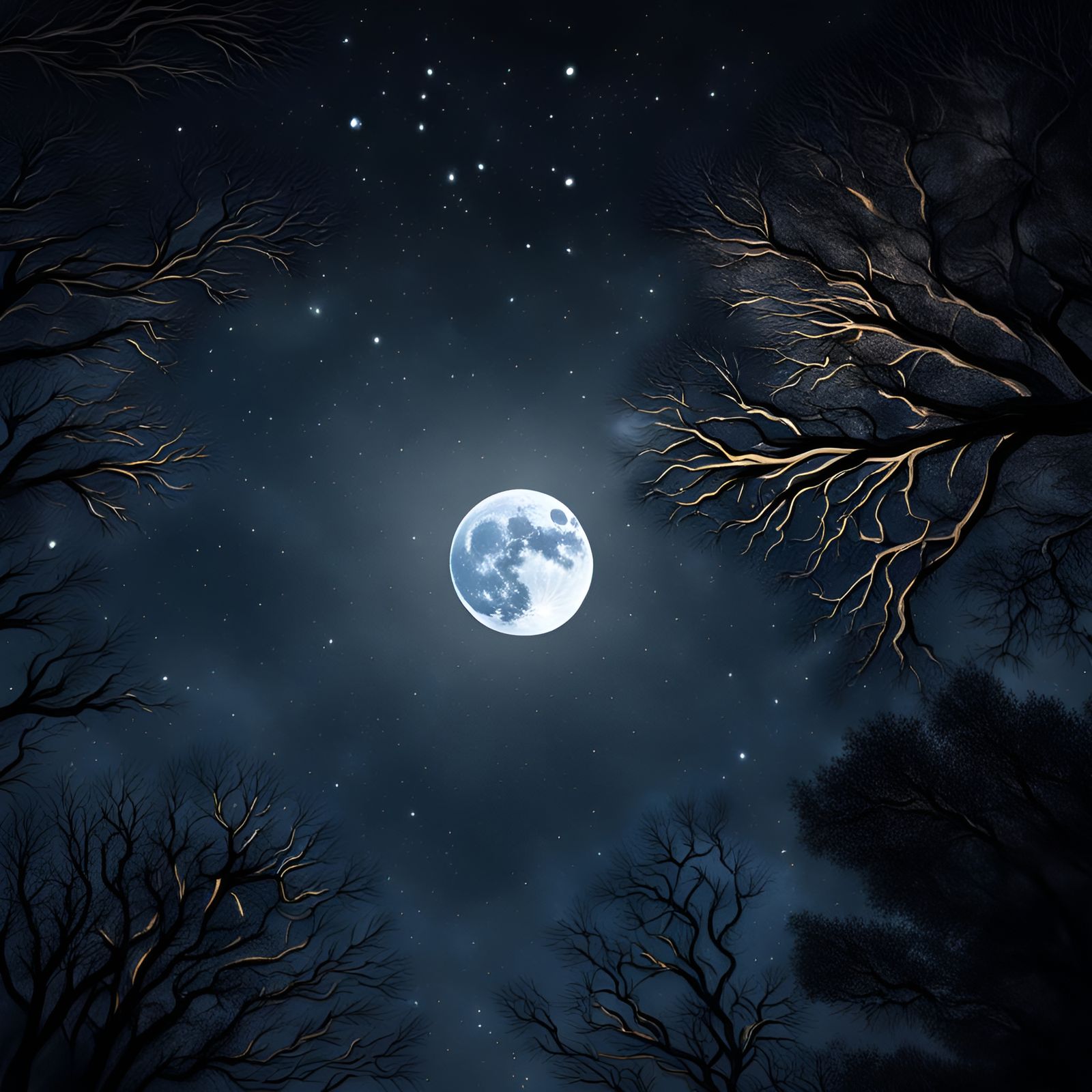 Explosion Destroys Moon in Night Sky