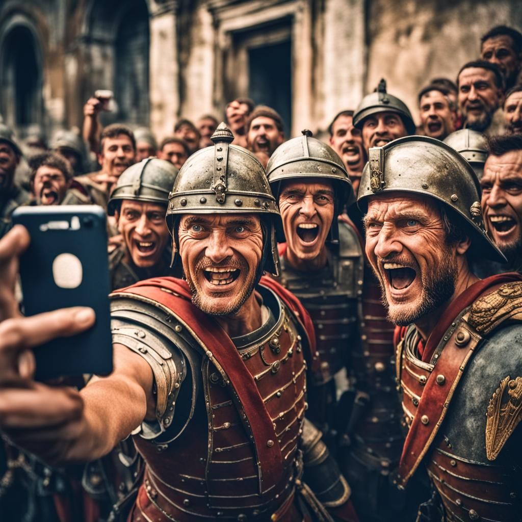 Roman Soldier Selfie in Ancient Times