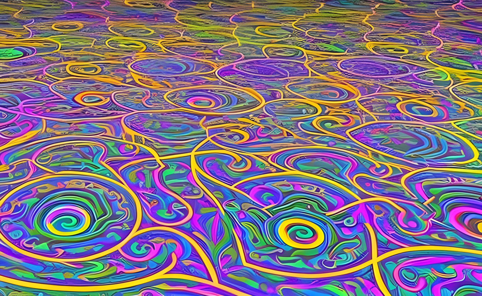 Mystical Multicolored Maze with Glowing Flora