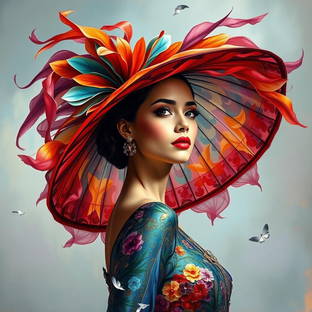 Jewel-Toned Hat in Dreamy Impressionist Style