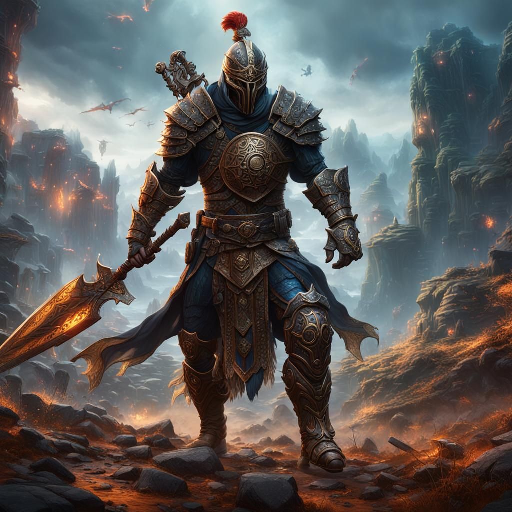 Detailed Fantasy Warrior Concept Art