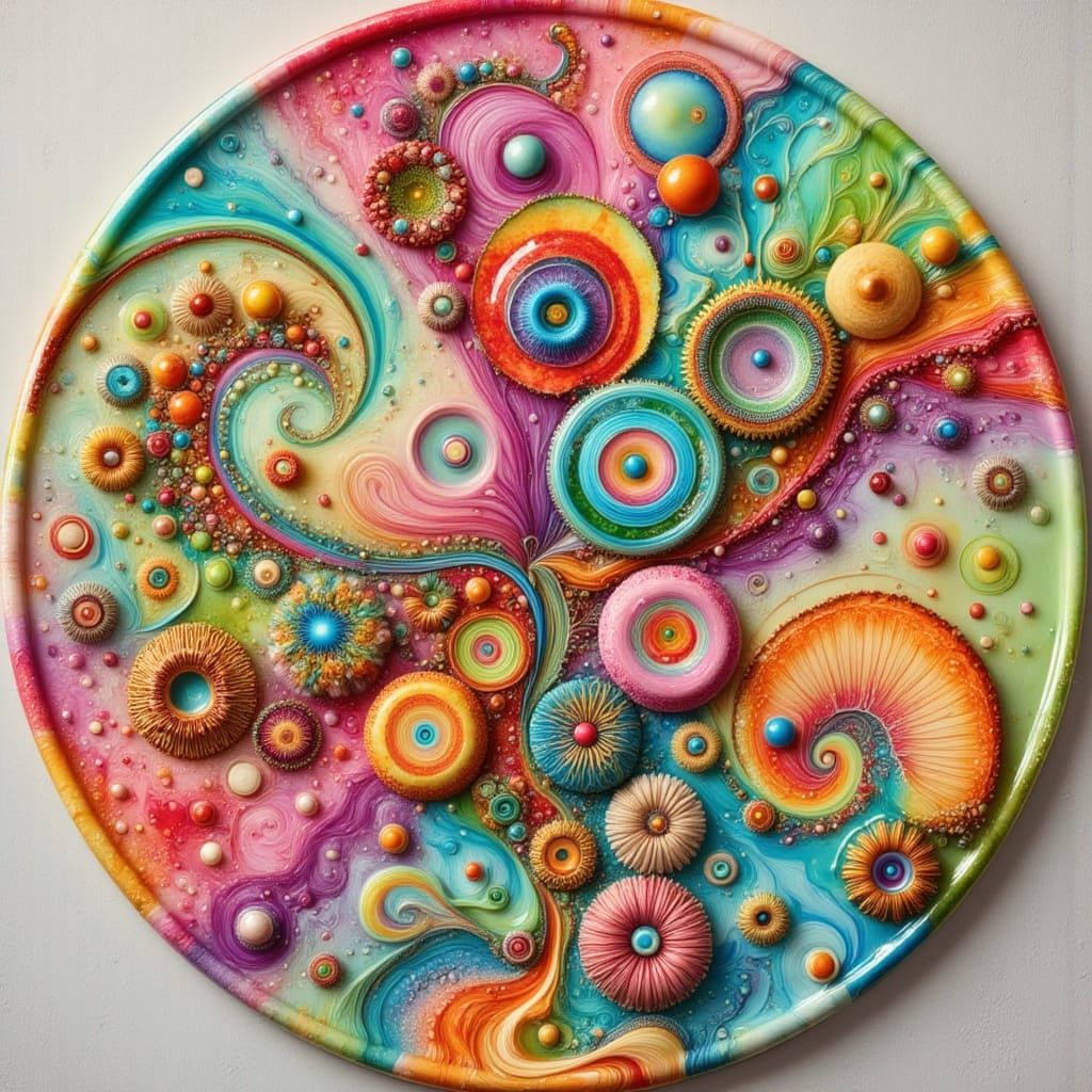 Vibrant Whimsical Cookies in a Melting Pop Surreal Landscape