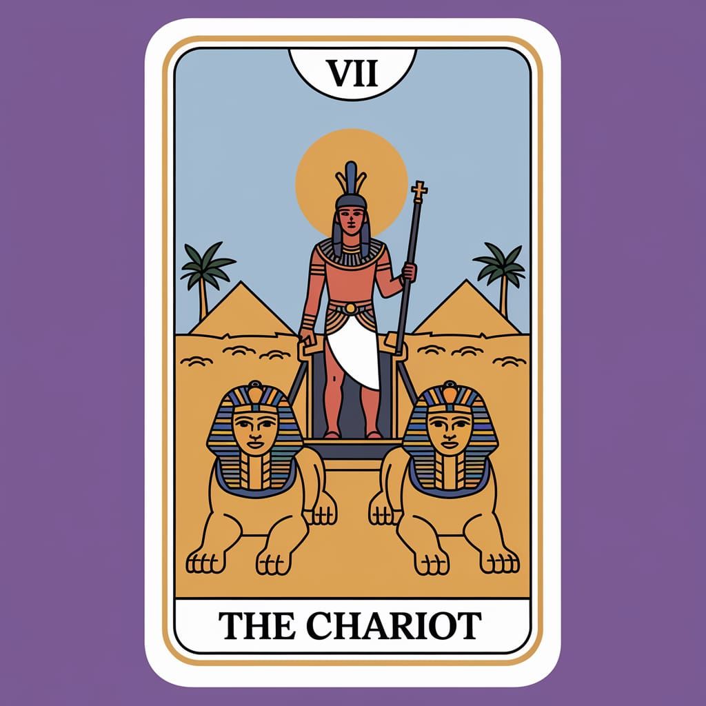 The Chariot Tarot Card with Egyptian Soldier