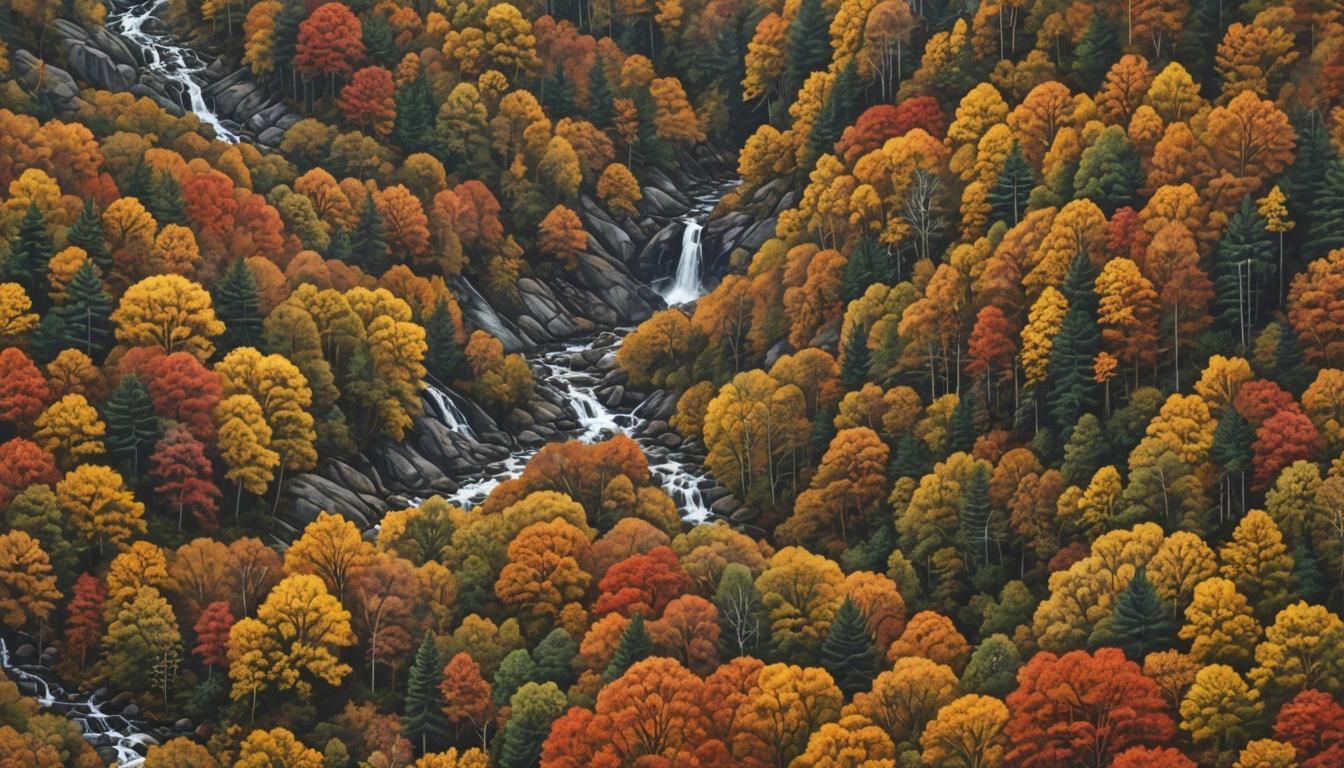 Smoky Mountains Fall Colors Hyperrealistic Masterpiece