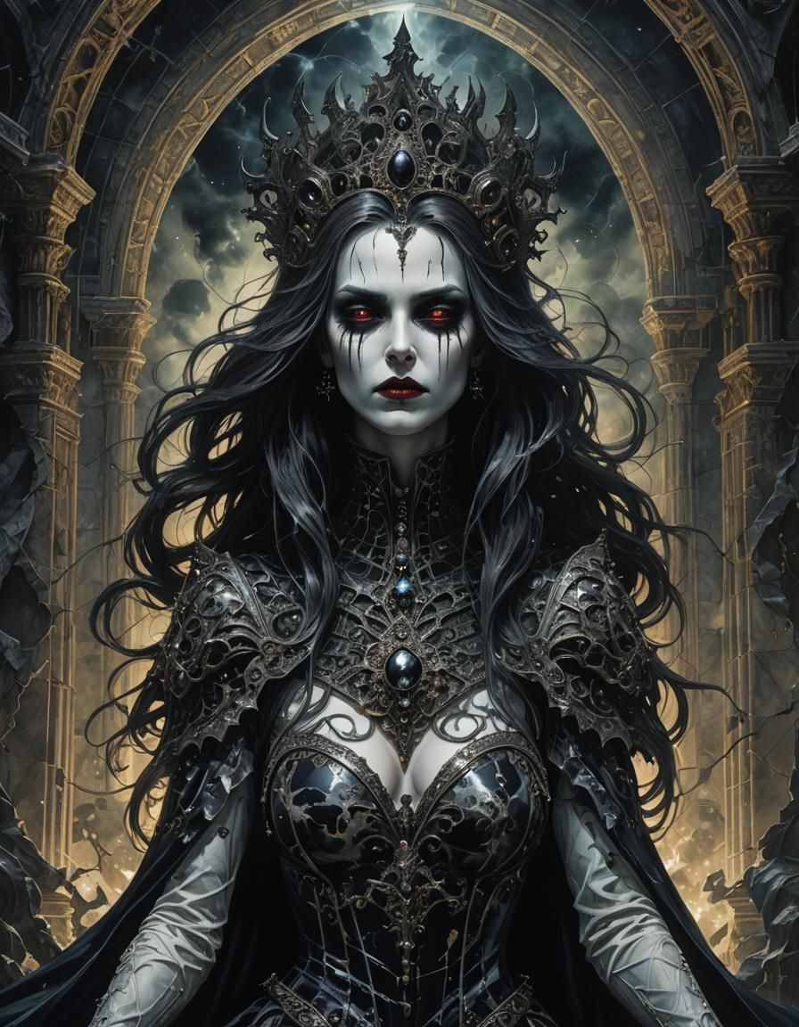 Ghost in Dark Marble Palace, Hyperdetailed Macro Photography