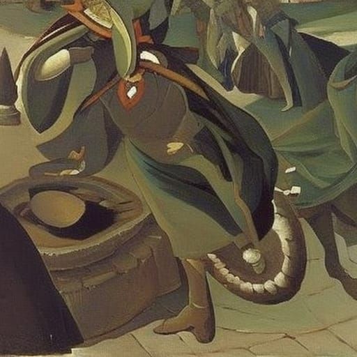 Vampire Lord in Coffin: Portrait Inspired by Serebriakova