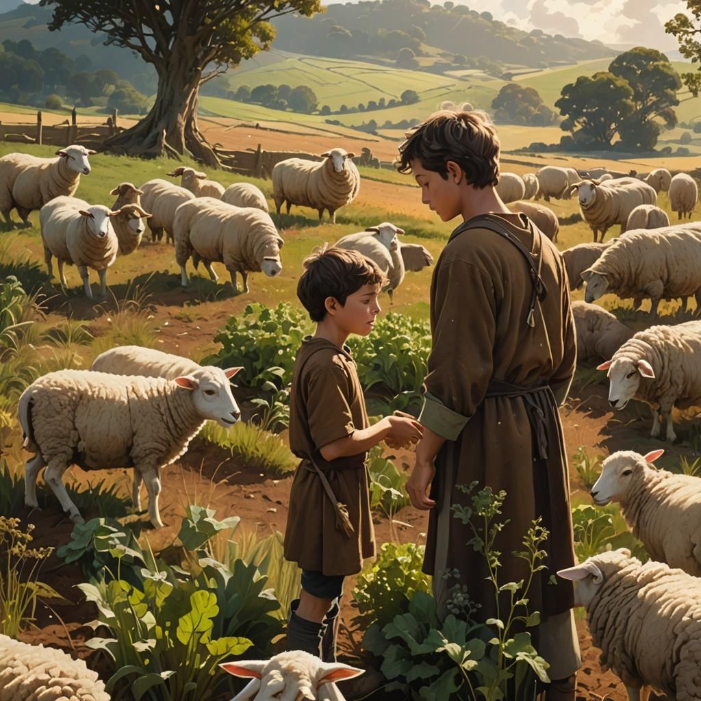 Brothers' Contrasting Fortunes in Hyperrealistic Style