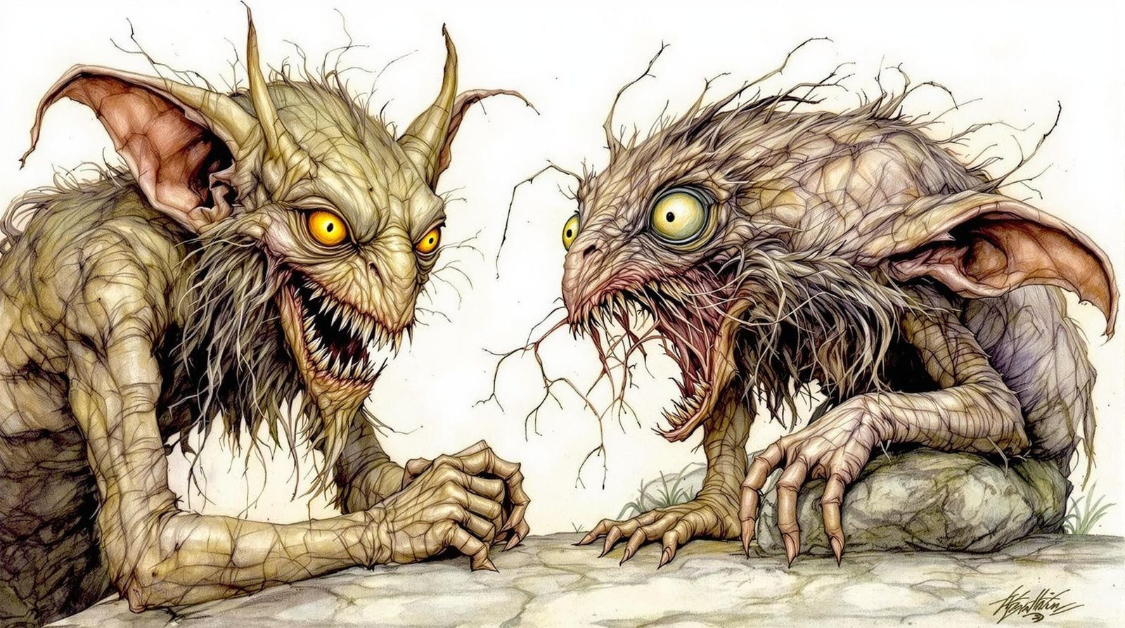 Mischievous Goblin Portraits in Whimsical Fantasy Style