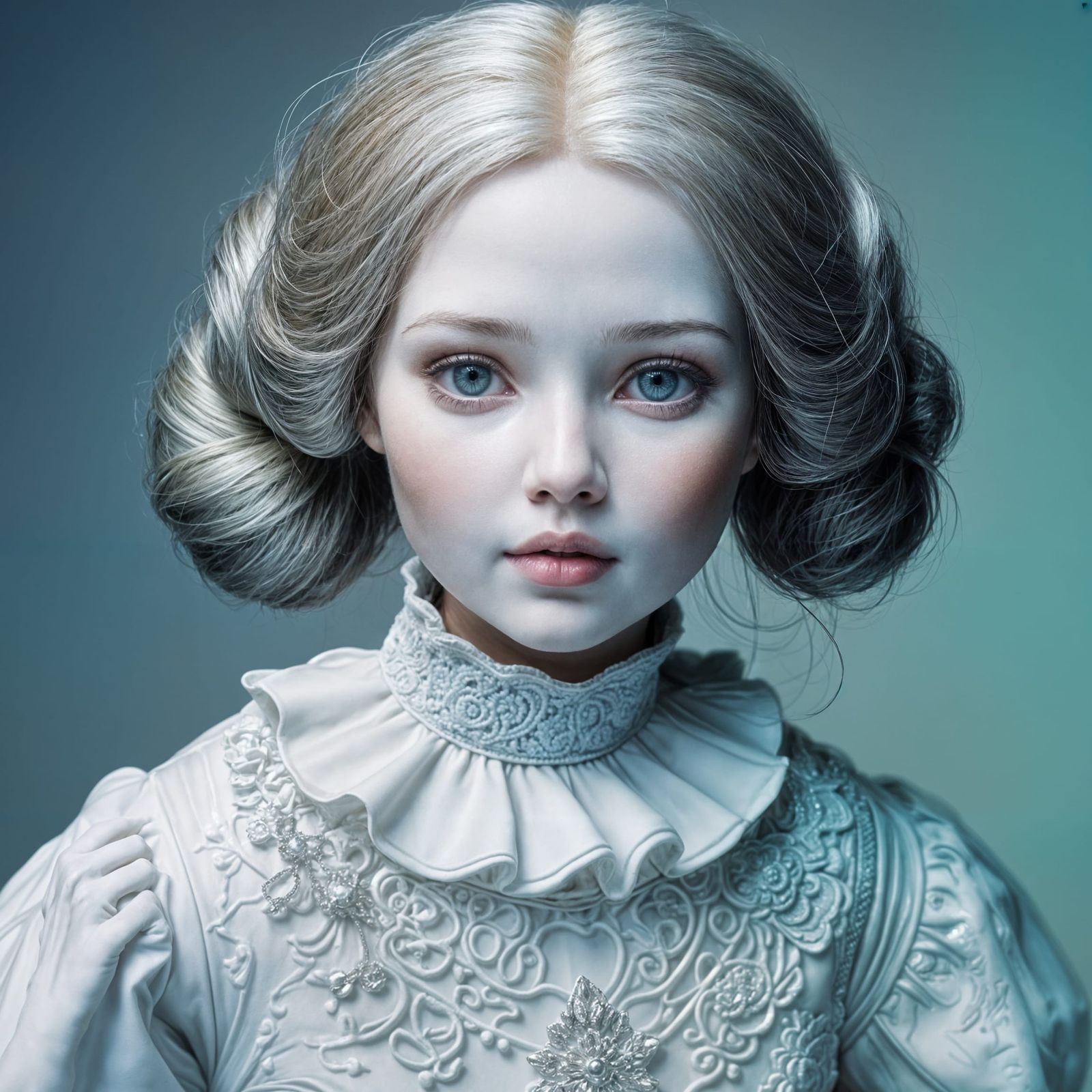 Surreal Porcelain Woman Portrait: A Masterpiece