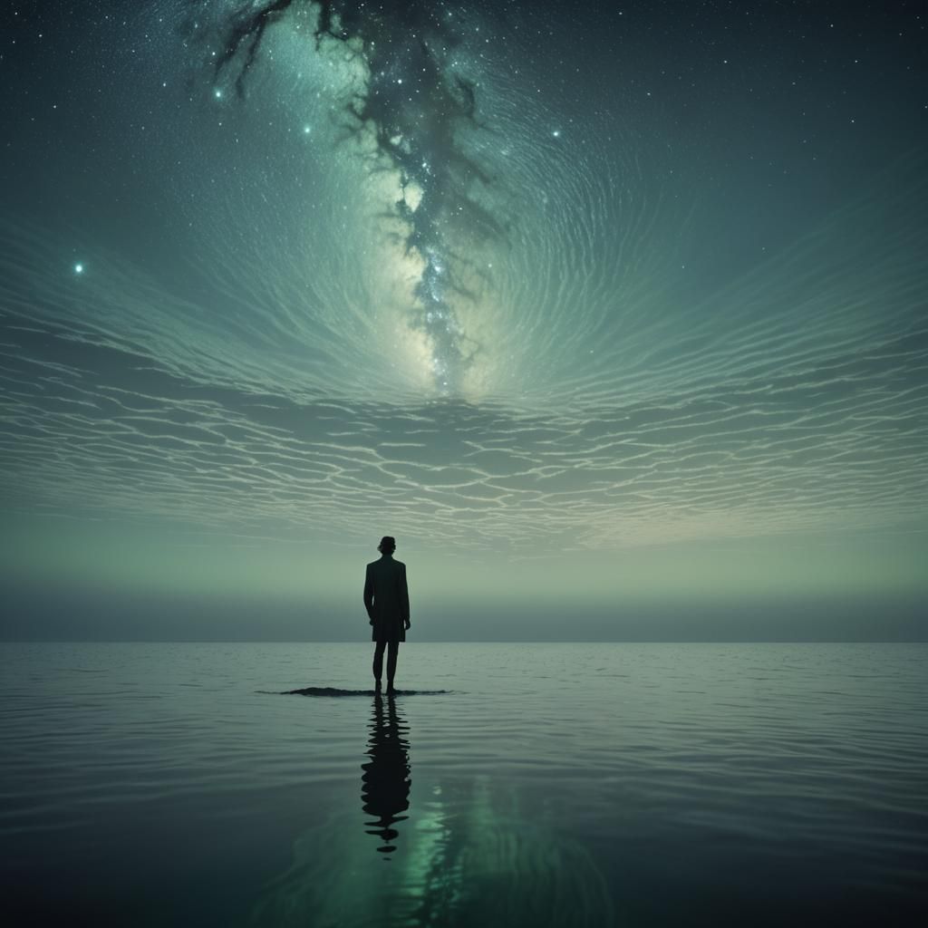 Surreal Ocean Edge in Eerie Dystopian Style