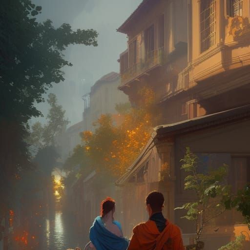 France Concept Art in Hyperdetailed Lighting