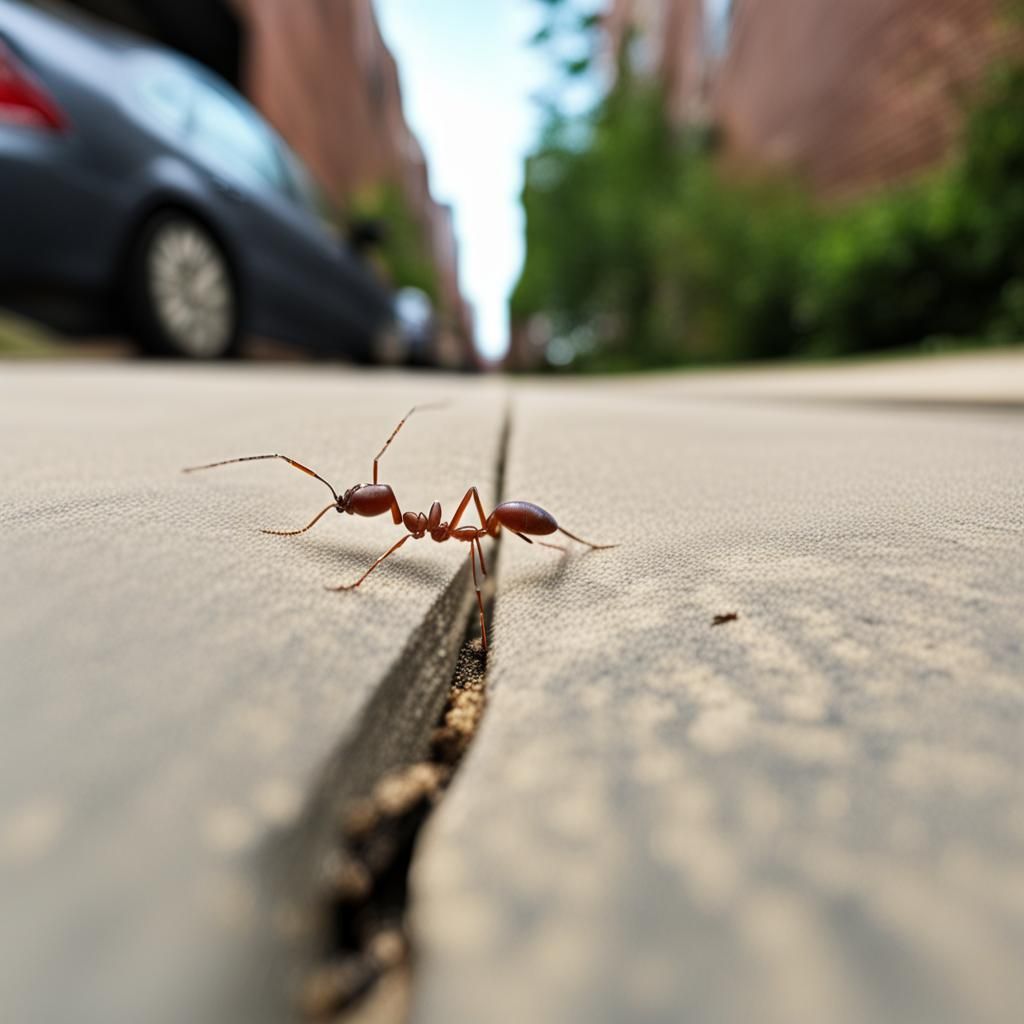 Ant's Eye View of a Sidewalk Adventure