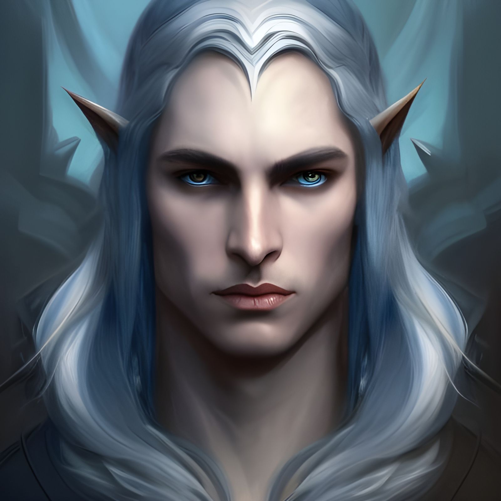 Elven Noble Portrait in Dark Fantasy Style