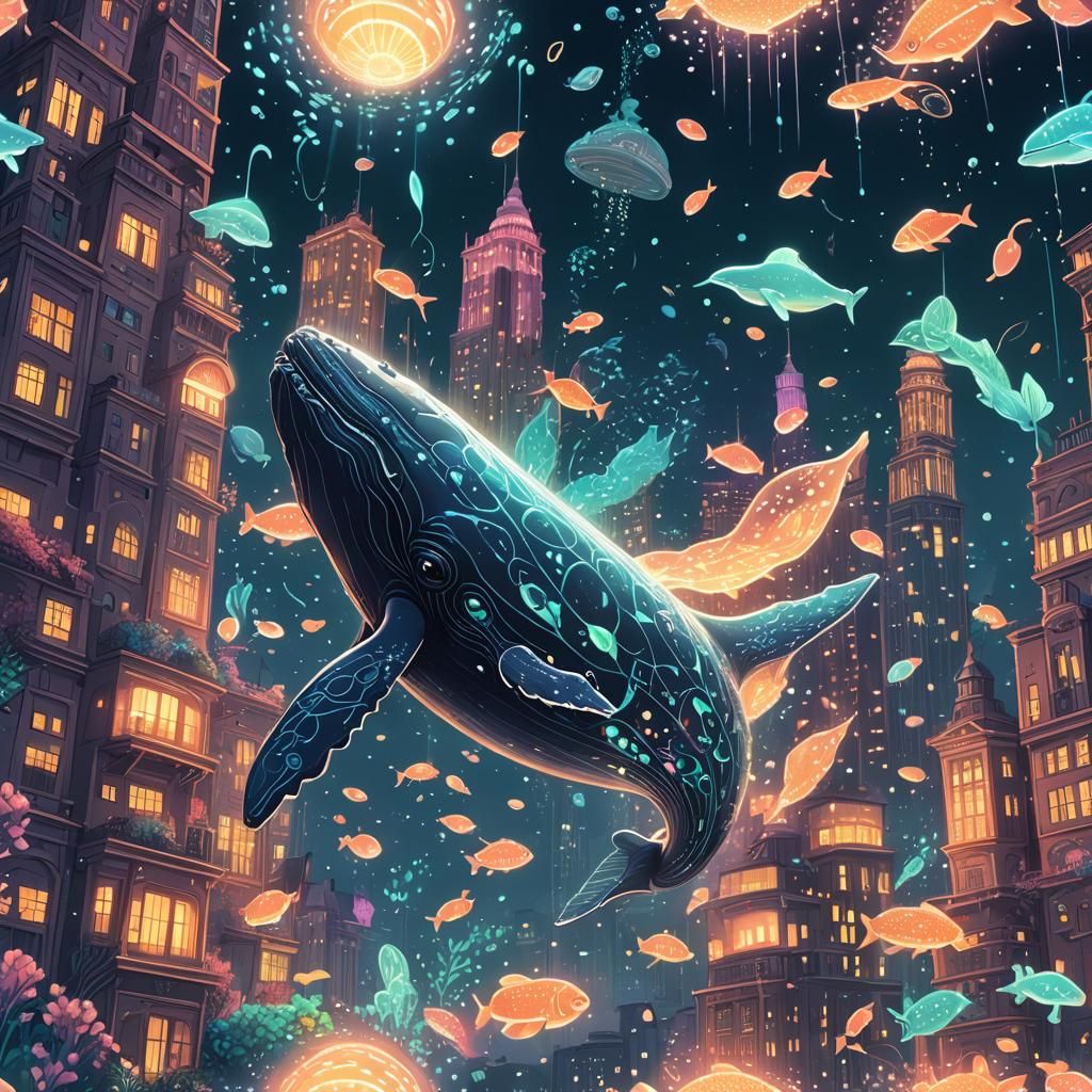 Surreal Underwater City on Whale's Back