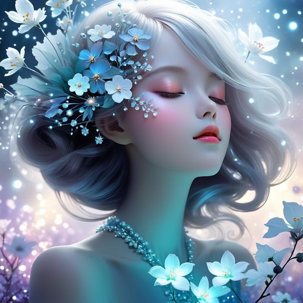 Luminous Fairy Asleep in Mystical Land