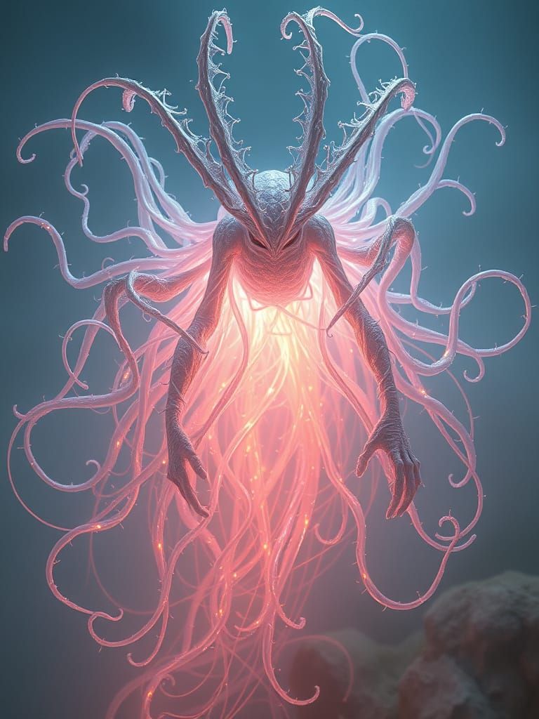 Ethereal Being Morphidrax in Hypnotic Dreamscape