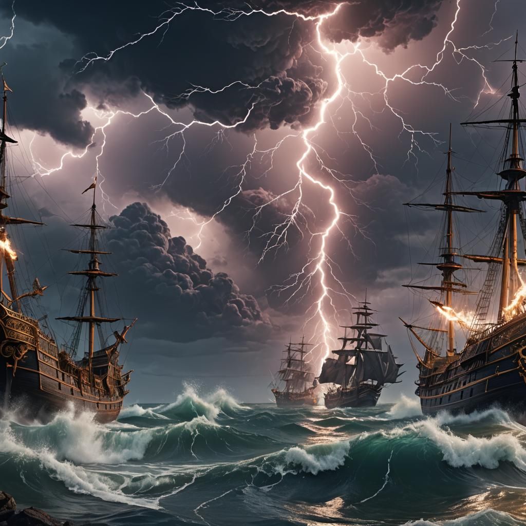 Lightning Strikes the Sea: Fantasy Concept Art