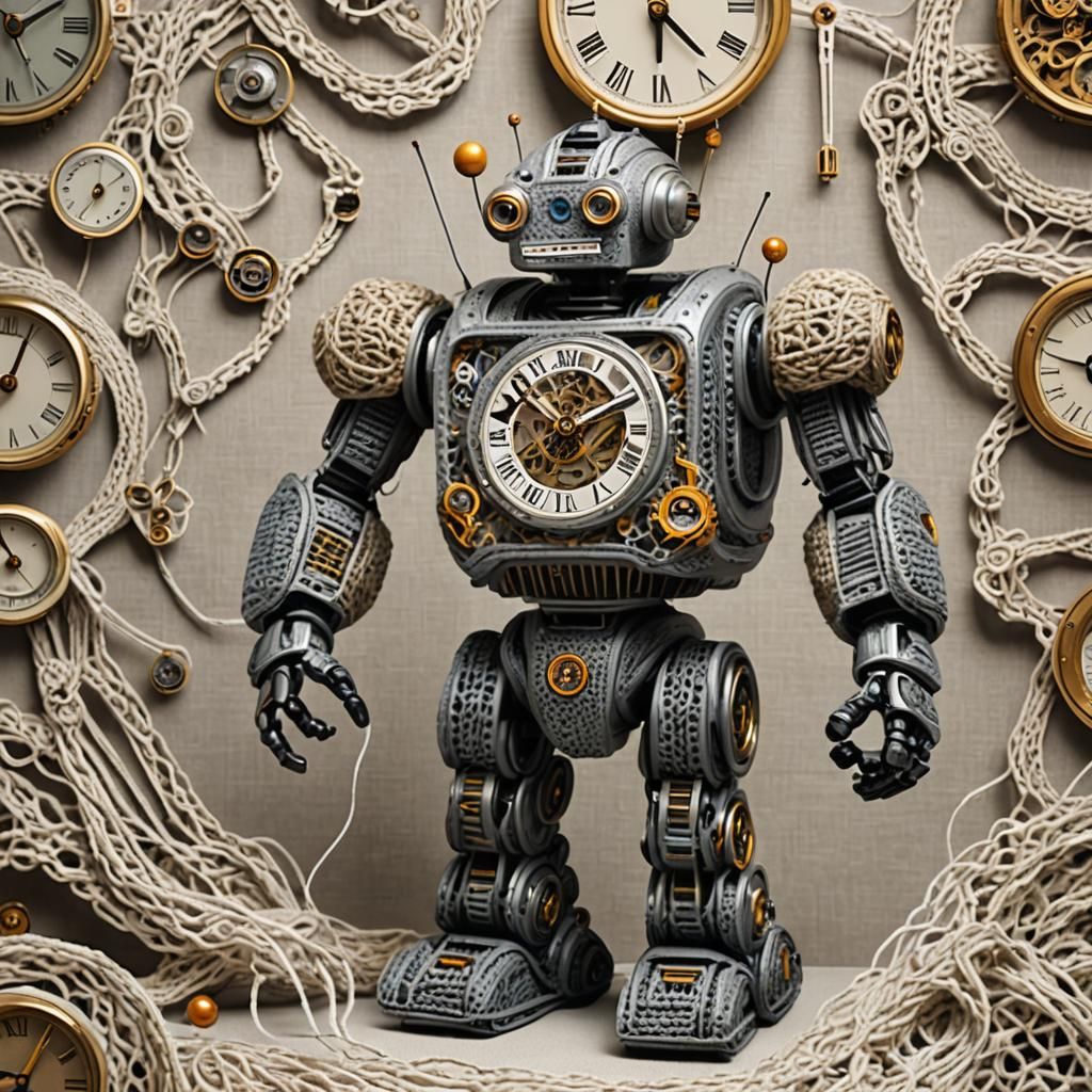 Wind-Up Robot Knits a Clockwork Creation