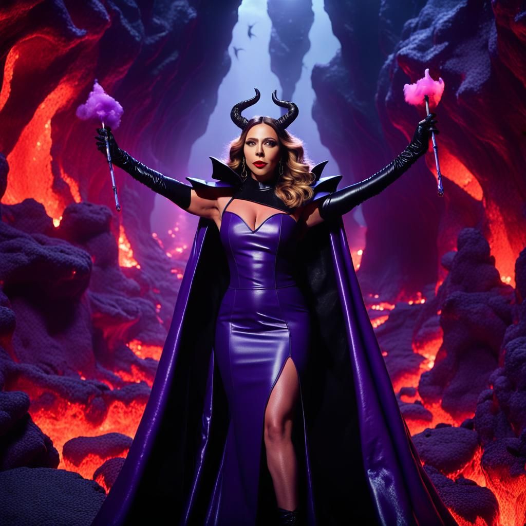 Demonic Queen in Dark Cavern: Candy Art Fantasy