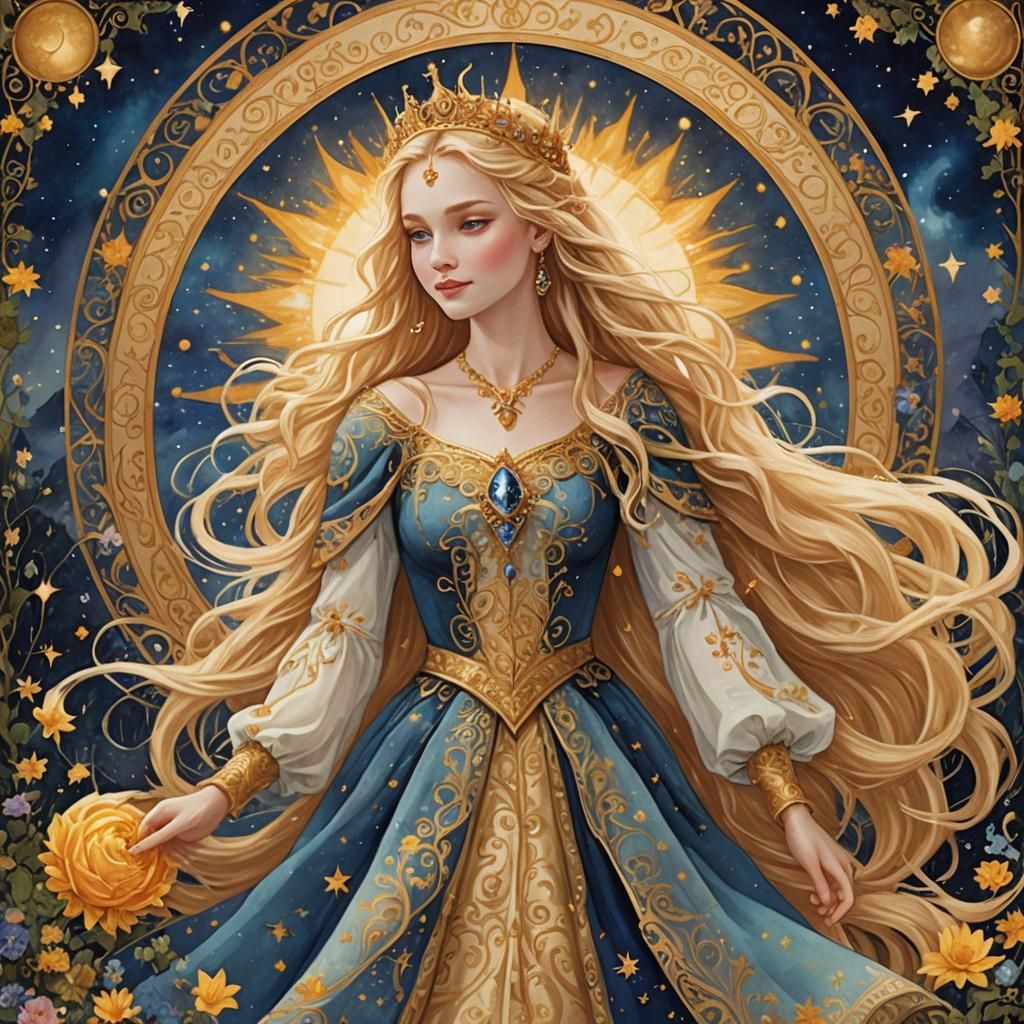 Dream Princess in a Moonlit Landscape