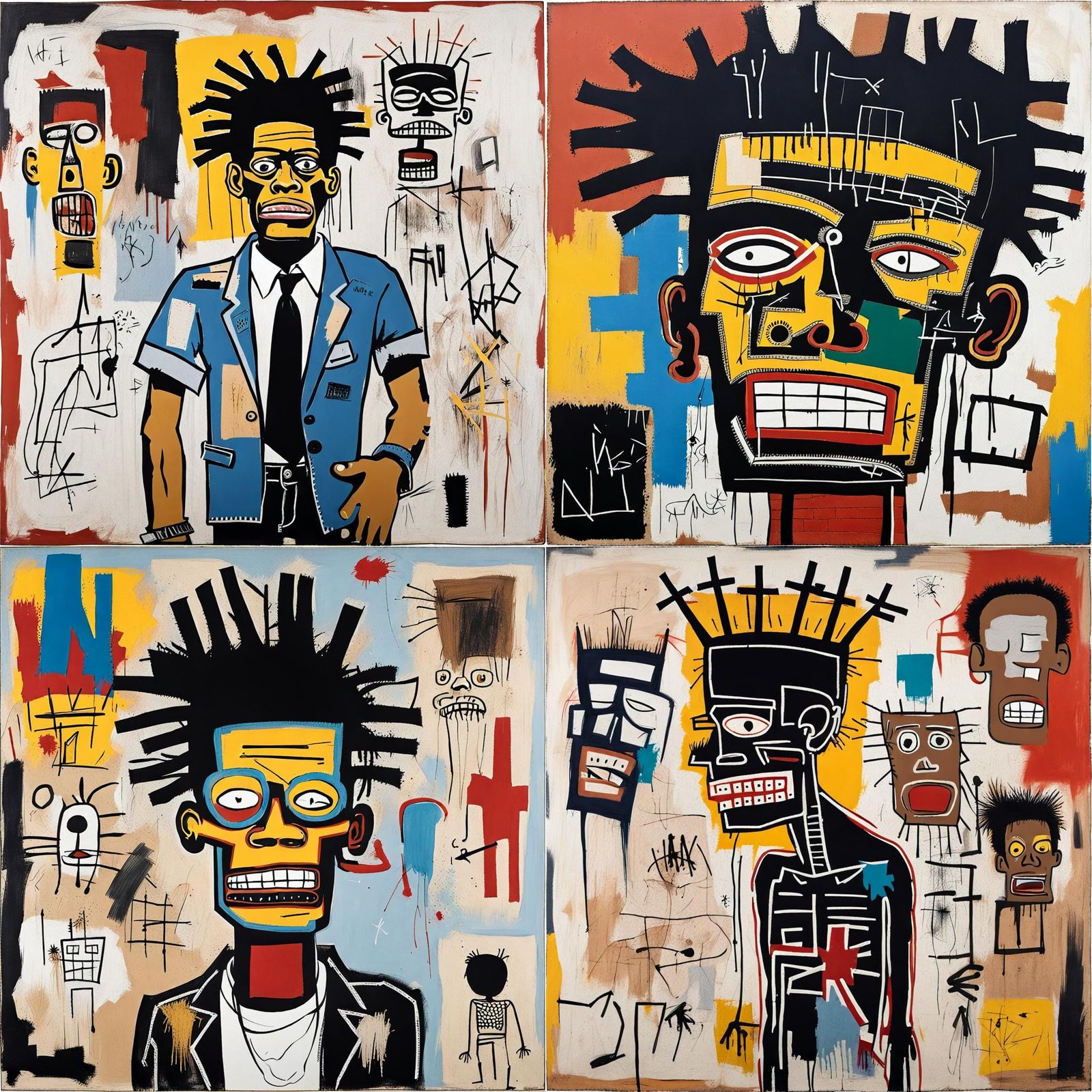 Abstract Painting in Basquiat Style