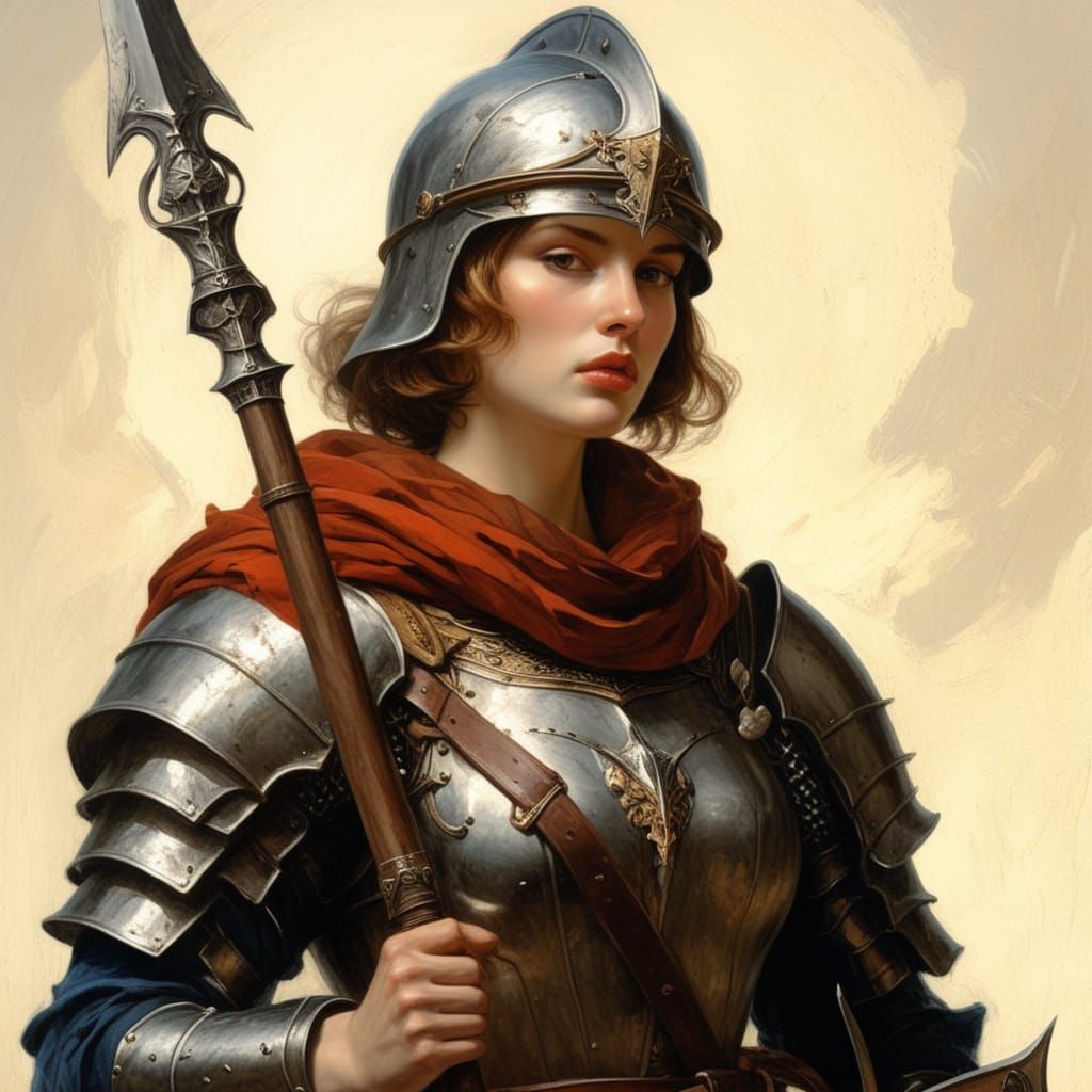 Medieval Soldier Reveals Beautiful Woman in Renaissance Styl...