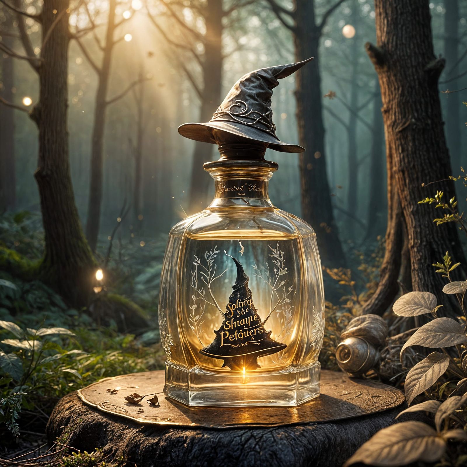 Luxurious Magical Perfume Bottle with Stag Antlers Cap