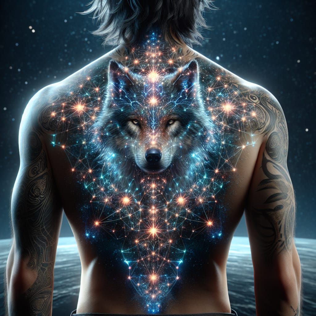 Wolf Constellation Tattoo
