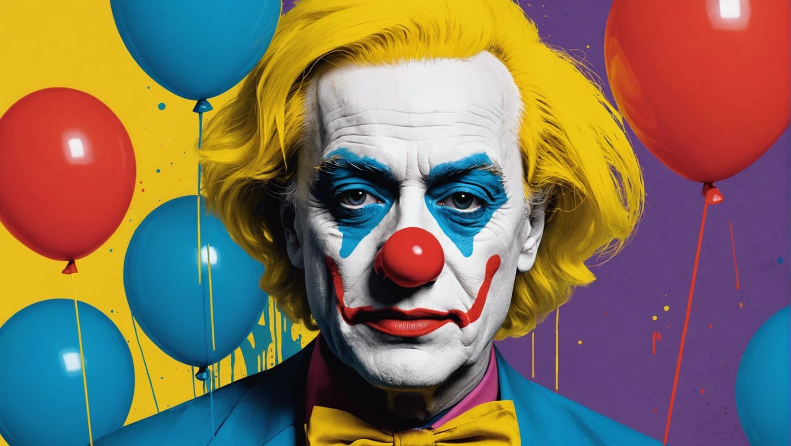 Andy Warhol Clown in Pop Art Style