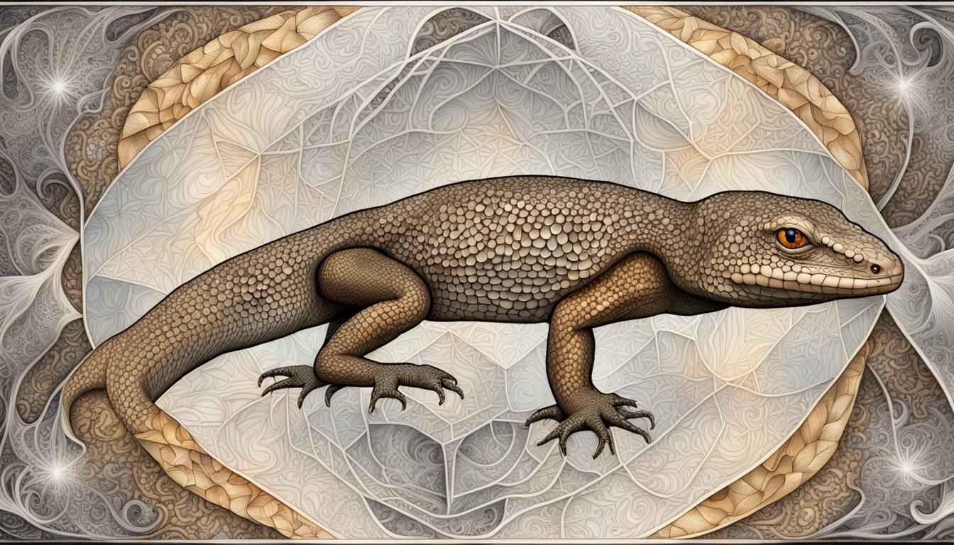 Fractal Monitor Lizard with Quantum Zentangle