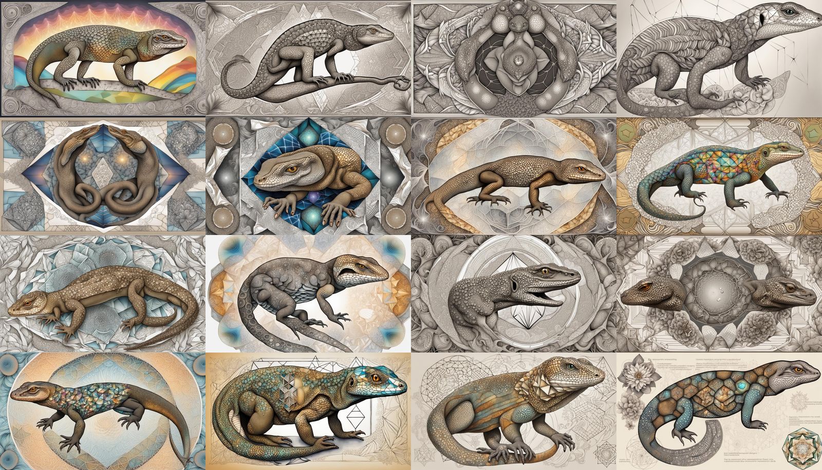Quantum Fractal Monitor Lizard in 5D Shading