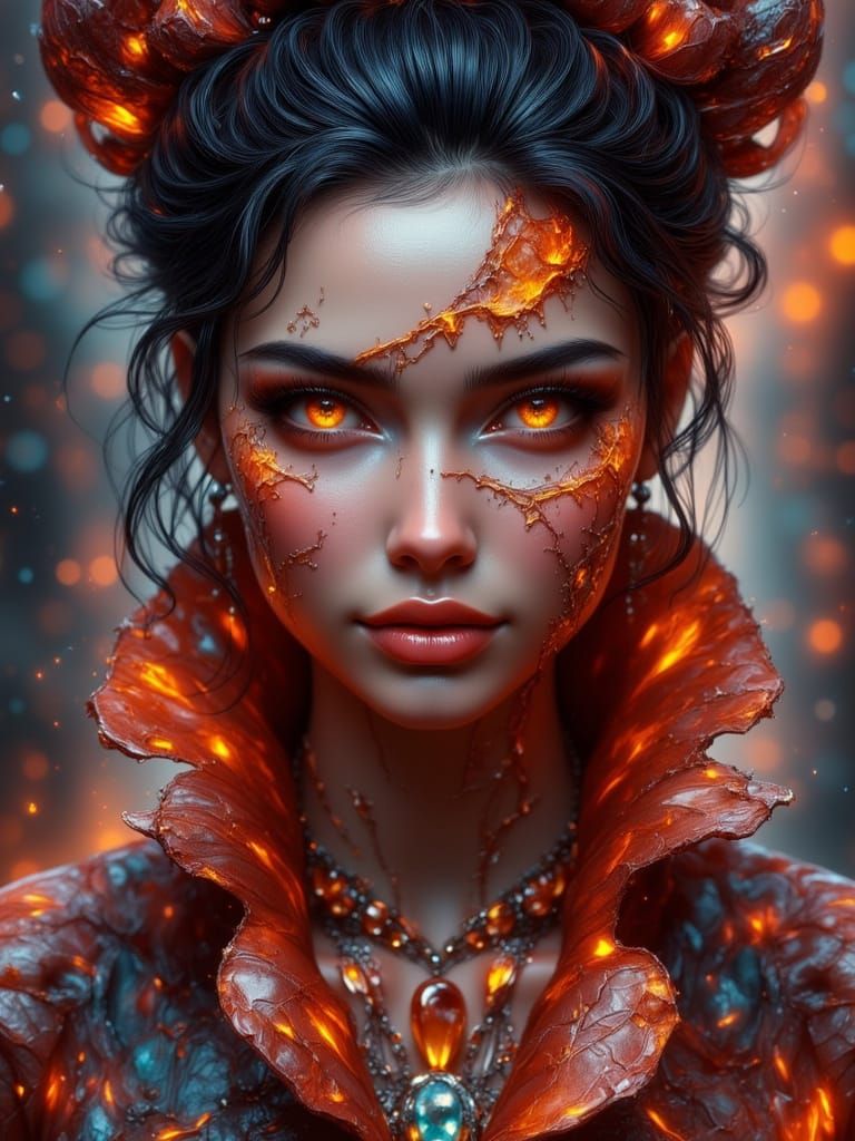 Beautiful Woman in Intricate Futuristic Attire