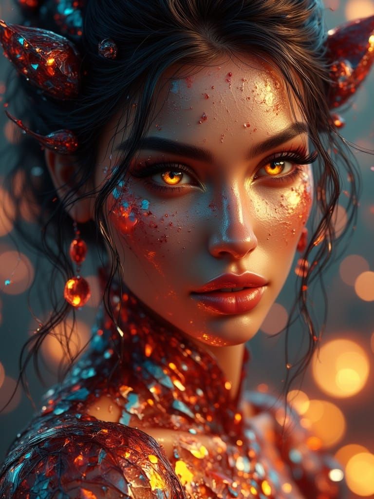 Radiant Woman Portrait in Intricate Fantasy Art Style