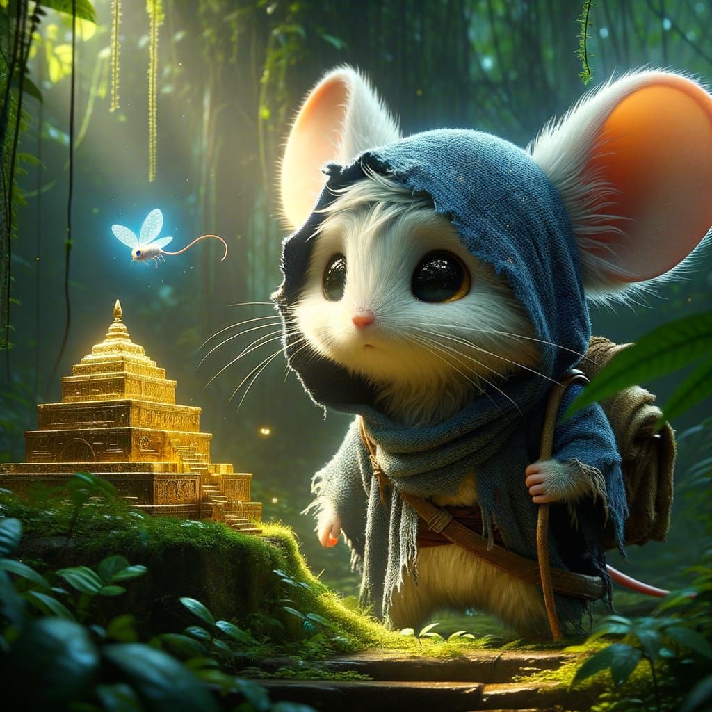 Mouse Merchant Discovering a Golden Temple Ruin
