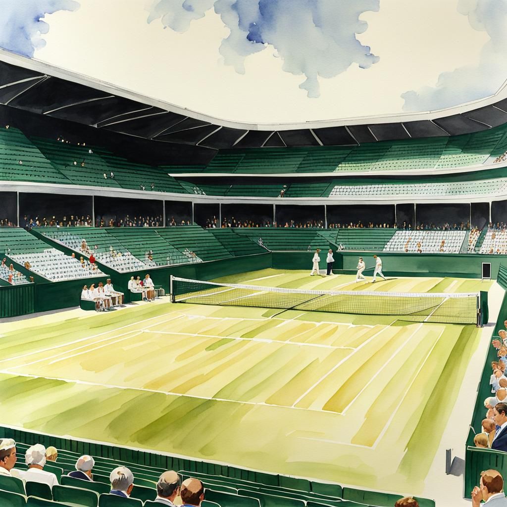 Before the match at Wimbledon.