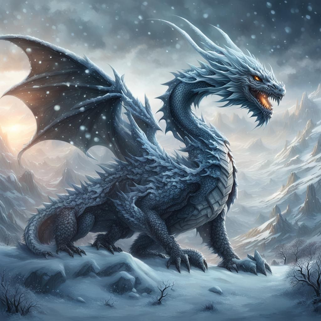 Snow Flower Dragon: Digital Matte Painting