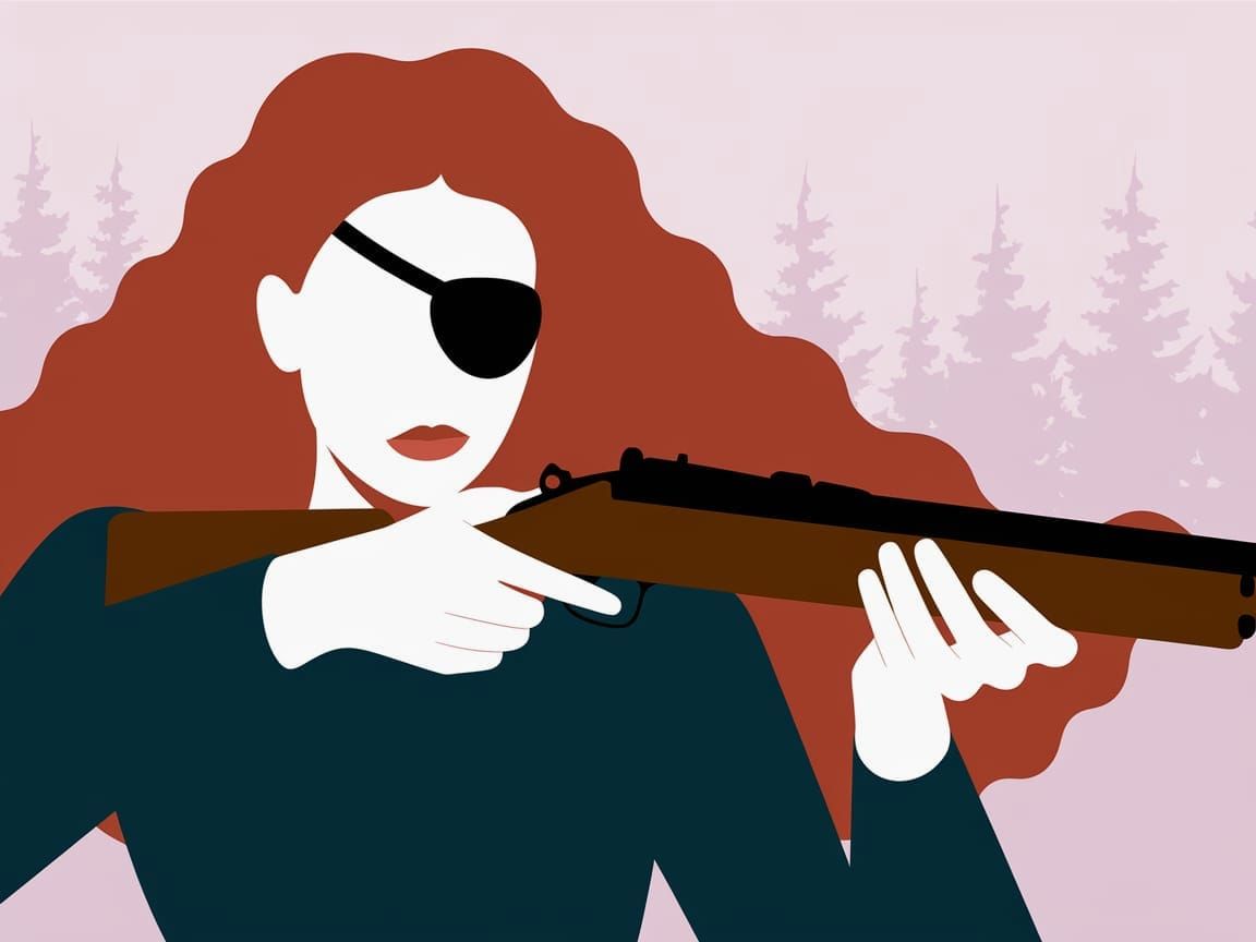 Eyepatch Woman with Rifle in Malika Favre Style