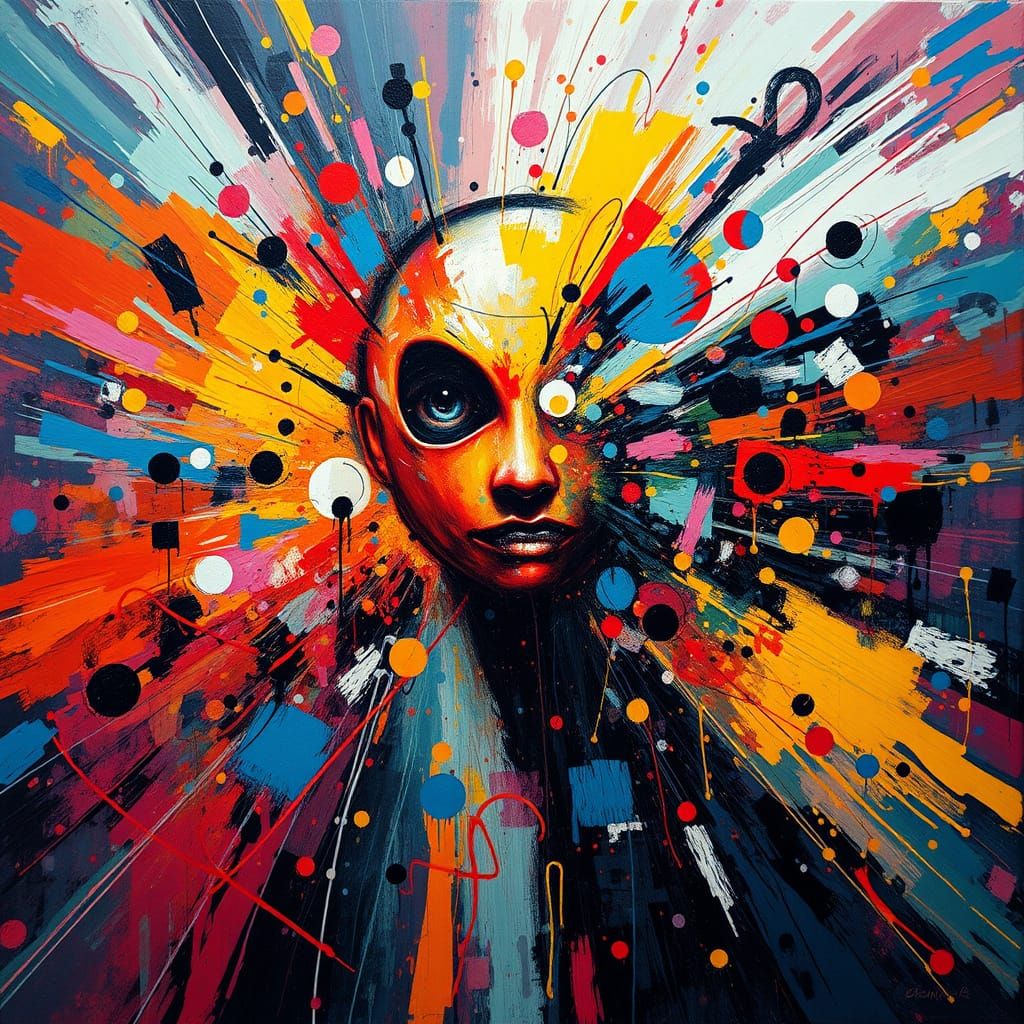 Sentient Robot's Inner World: Abstract Expressionist Art