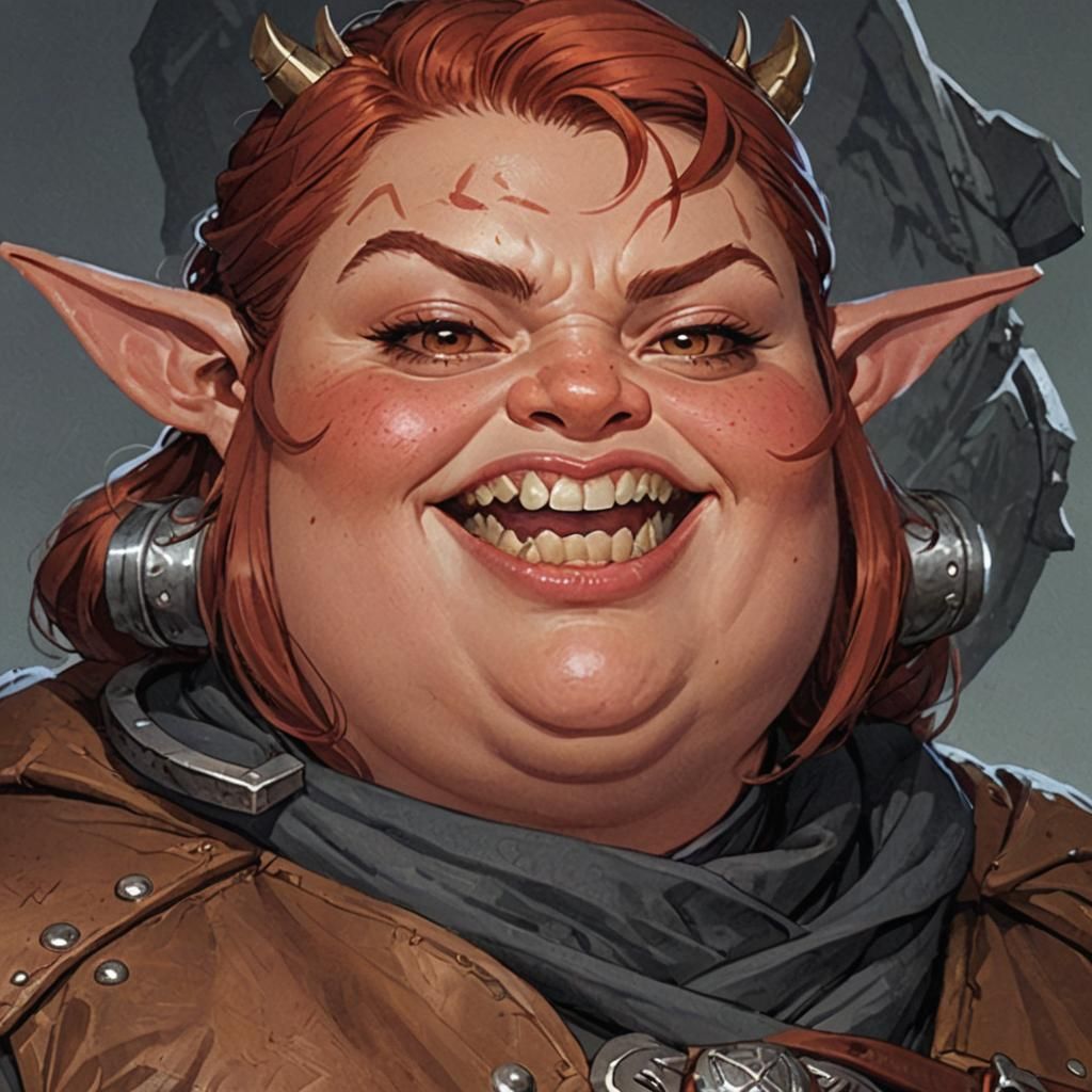 Redskinned Female Fantasy Character Portrait in DnD Style