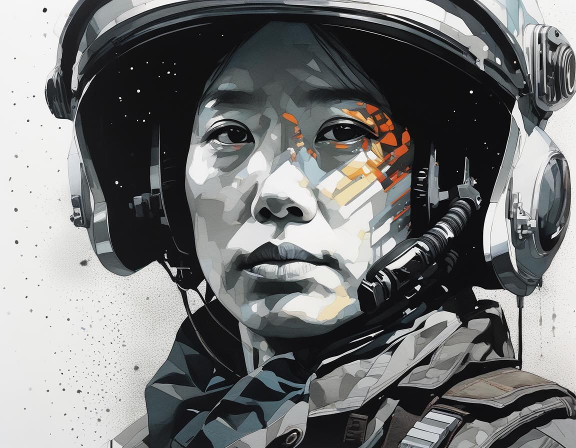 Sci-Fi Wild West Pilot Portrait with Graphic Design