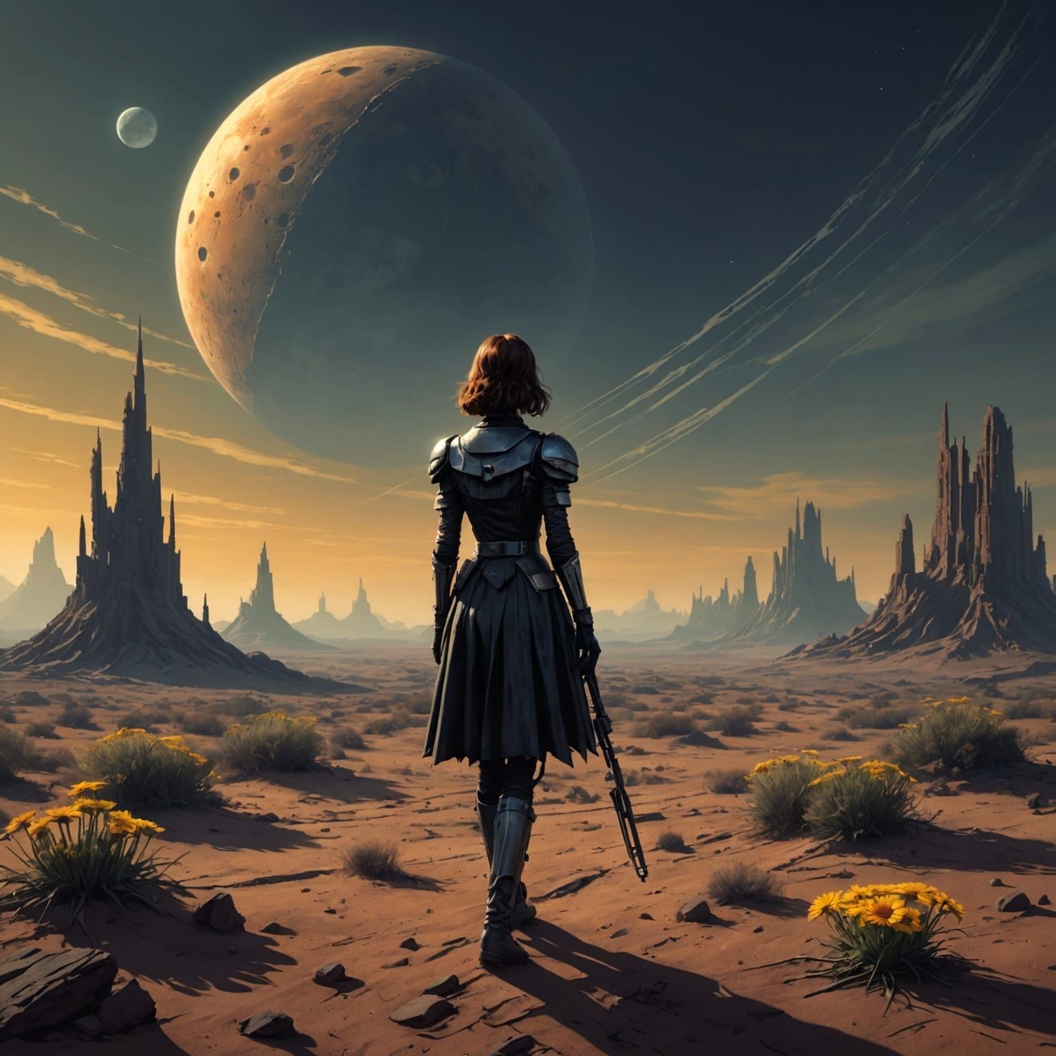 Sinister Daisy on a Deserted Planet