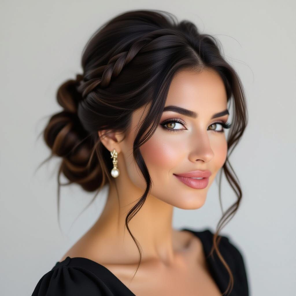 Elegant Portrait of an Argentinian Woman with Chignon