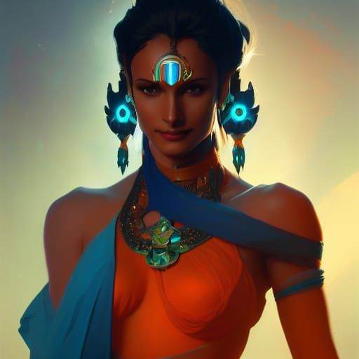 Symmetra Concept Art in Art Nouveau Style