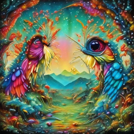 Creepy Cute Butterfly Creature with Neon Glow